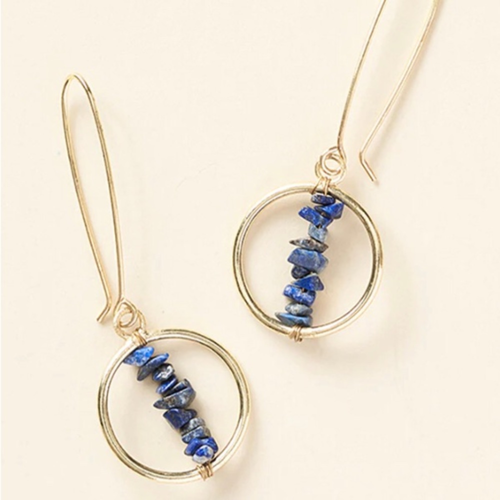 drop earrings with sodalite crystals NWOT